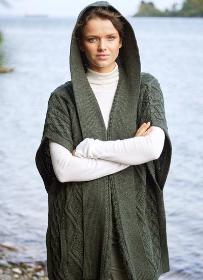 Caragh Hooded Aran Poncho